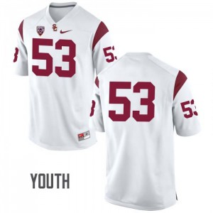 Youth Kevin Scott White USC #53 No Name Embroidery Jersey
