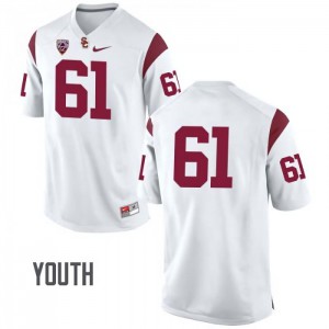 Youth Jake Olson White USC Trojans #61 No Name High School Jerseys