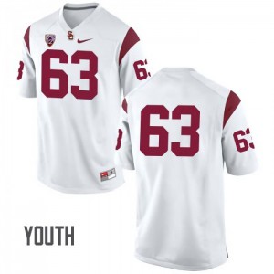 Youth Roy Hemsley White USC #63 No Name Stitched Jersey