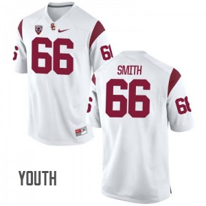 Youth Cole Smith White Trojans #66 College Jerseys
