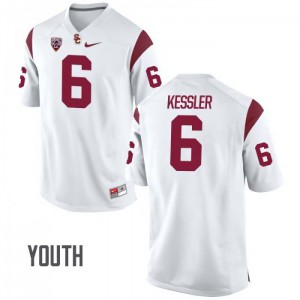 Youth Cody Kessler White USC #6 Embroidery Jersey