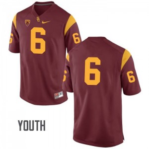 Youth Cody Kessler Cardinal USC #6 No Name College Jersey