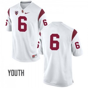 Youth Cody Kessler White Trojans #6 No Name Football Jerseys