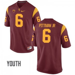 Youth Michael Pittman Jr Cardinal Trojans #6 Player Jersey