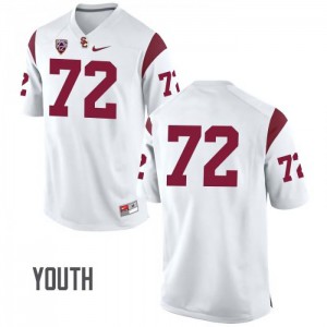 Youth Andrew Vorhees White Trojans #72 No Name Football Jerseys