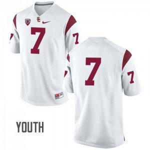 Youth Marvell Tell III White USC Trojans #7 No Name Stitched Jersey