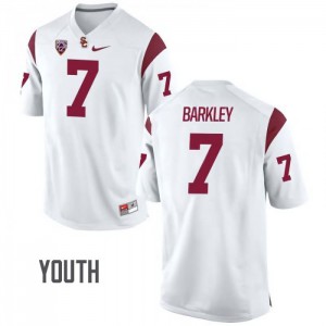 Youth Matt Barkley White USC #7 Embroidery Jerseys