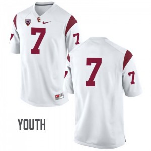 Youth Matt Barkley White USC #7 No Name Football Jersey