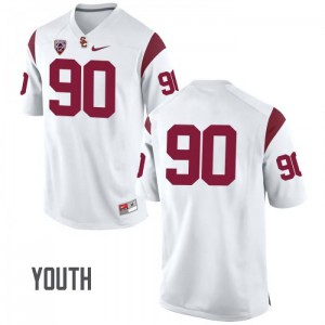 Youth Connor Murphy White Trojans #90 No Name NCAA Jerseys
